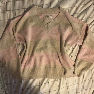 Women's Pink and Cream Sweater